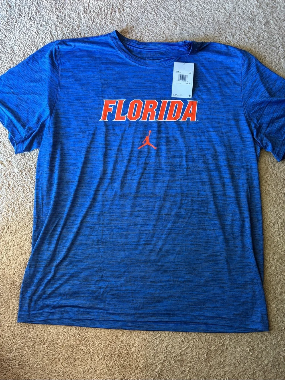 Jordan Blue Tee with Orange FLORIDA Logo